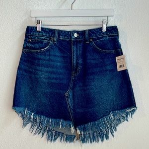 NWT. We the Free by Free People fringe Jean skirt. Size 29.